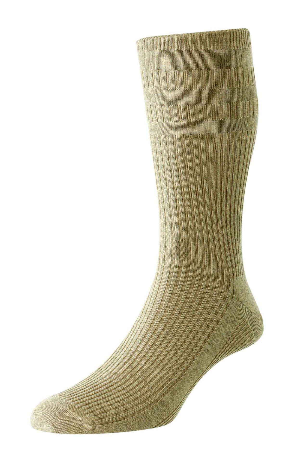 HJ Hall Original Cotton Softop Socks - Oatmeal Melange