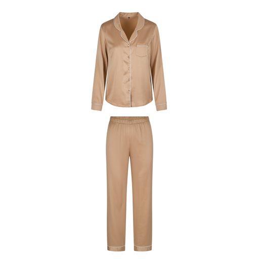LingaDore Satin Pyjama Set - Toast/ Powderpuff