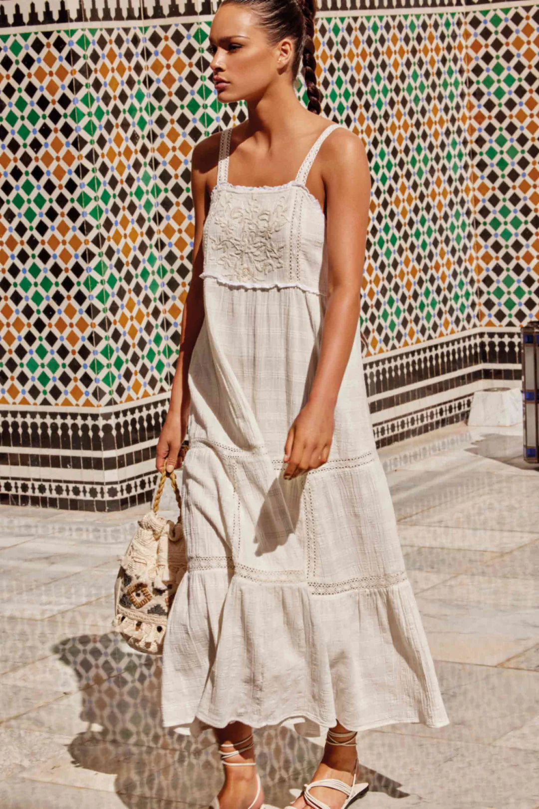 Iconique Clotilde Strappy Maxi Dress - Off White