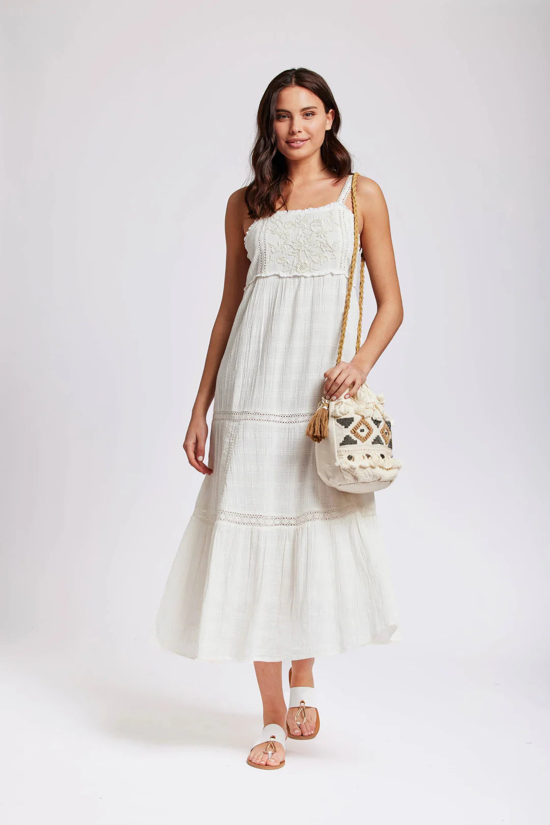 Iconique Clotilde Strappy Maxi Dress - Off White