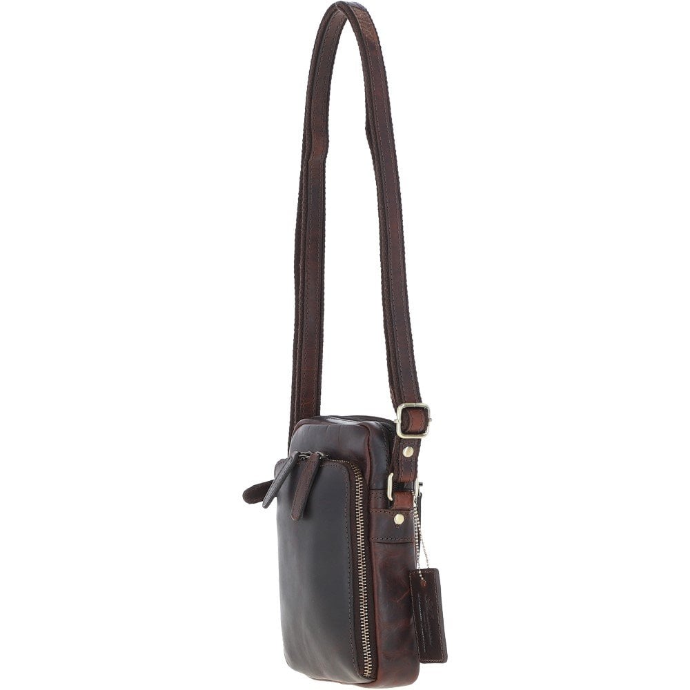 Ashwood Leather Crossbody Smartphone Bag - Brown