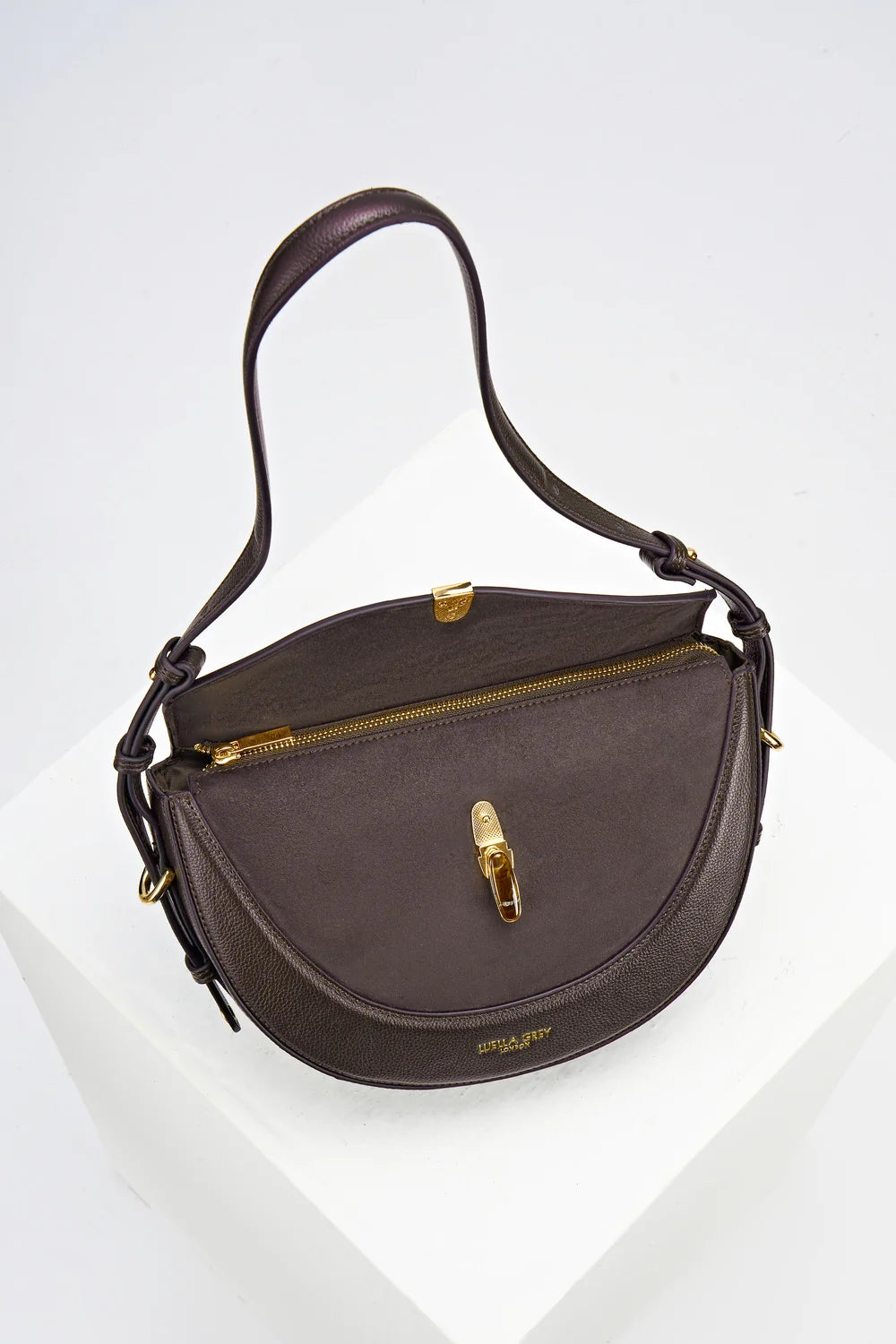 Luella Grey ANGELINA Multiway Shoulder Saddle Bag - Chocolate