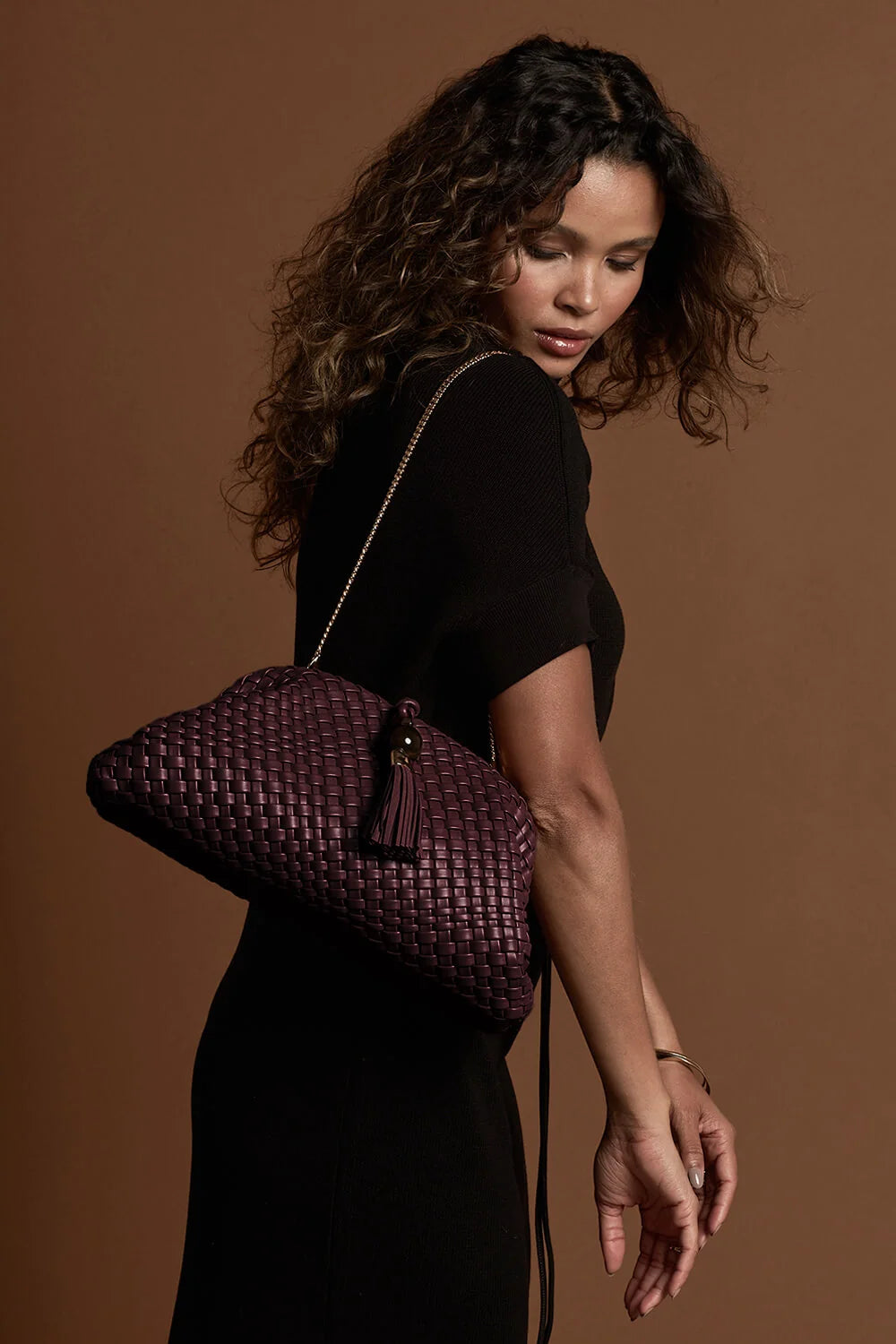 Luella Grey INDIGO Oversized Clutch - Black Cherry