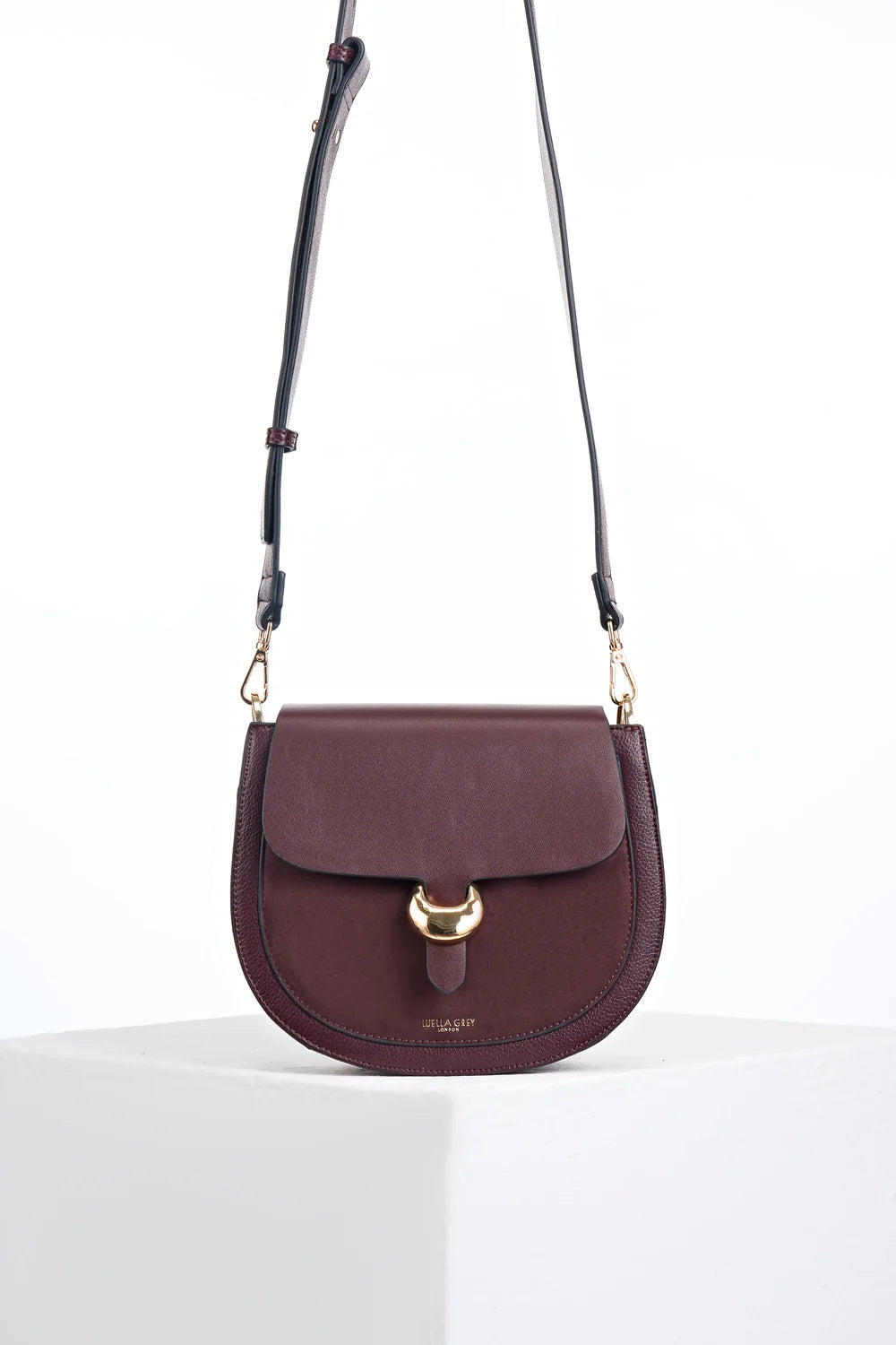 Luella Grey VENETIA Saddle Crossbody Bag - Black Cherry