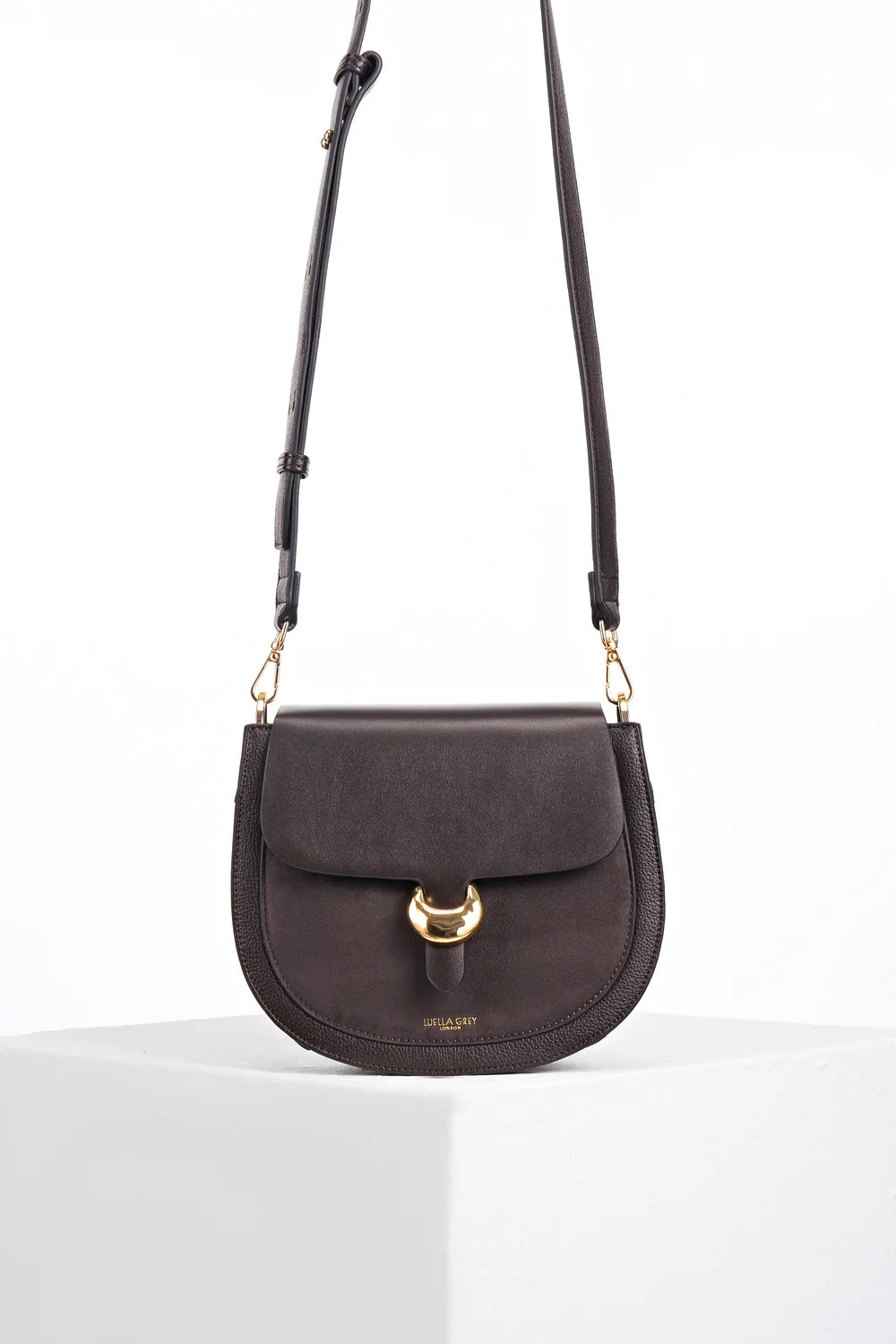Luella Grey VENETIA Saddle Crossbody Bag - Chocolate