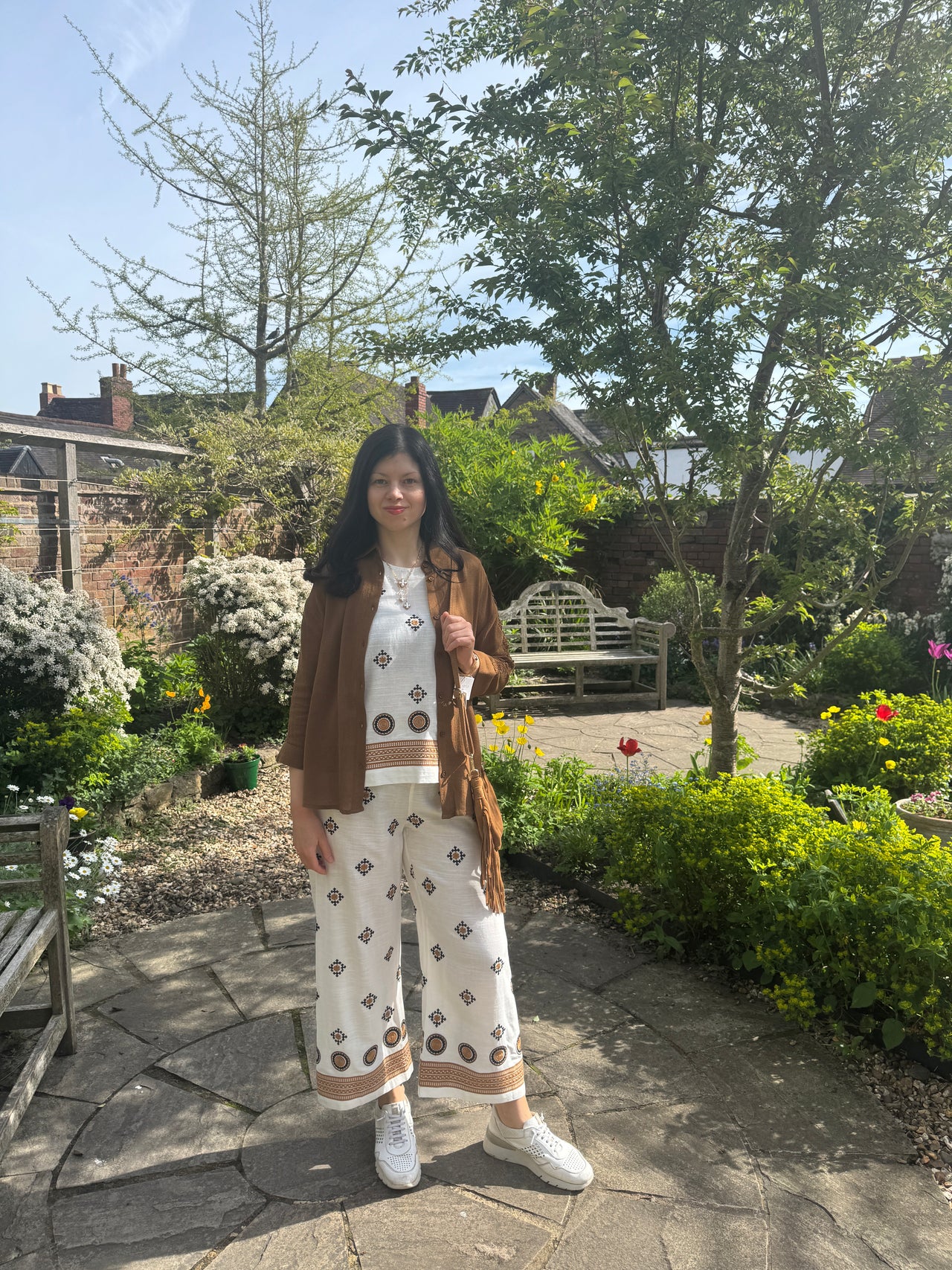 Foil Well Crafted Embroidered Linen Trousers