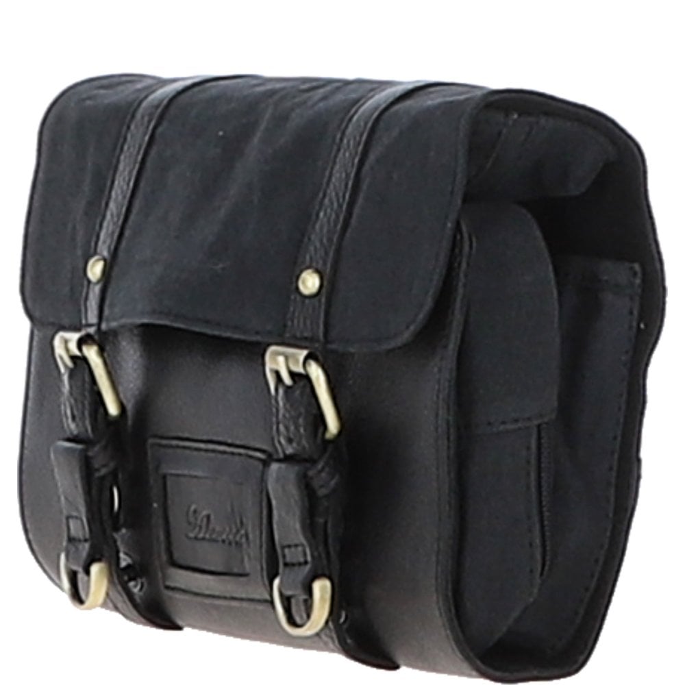 Ashwood Leather & Canvas Hammersmith Black Hanging Wash Bag