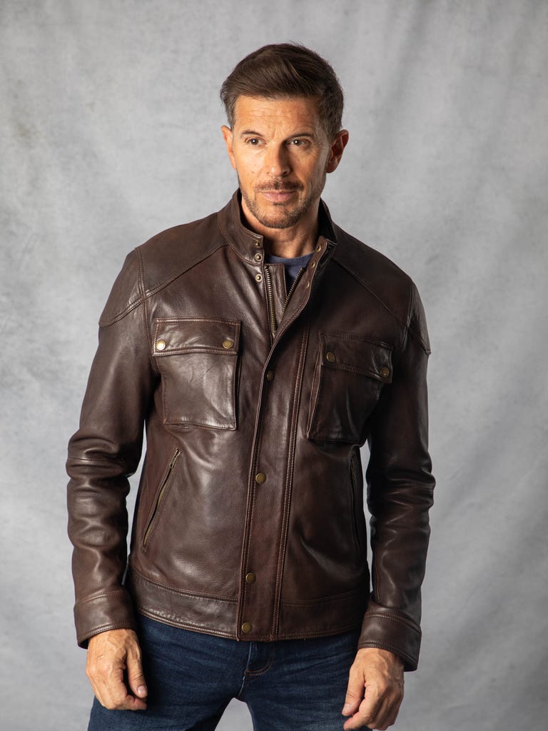 Lakeland Bowston Leather Jacket - Chocolate Brown