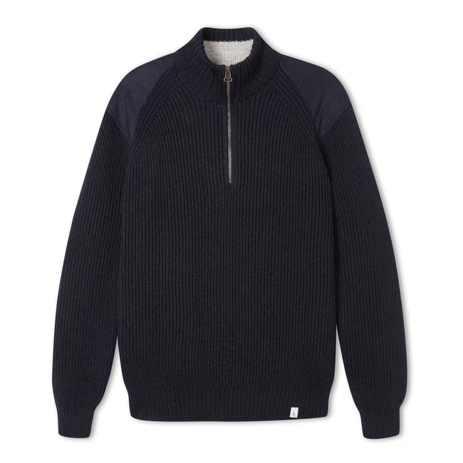 Peregrine Foxton Quarter Zip Jumper - Navy
