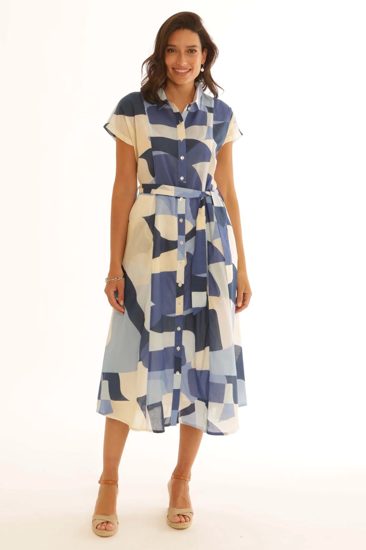 Pomodoro Abstract Blue Dress