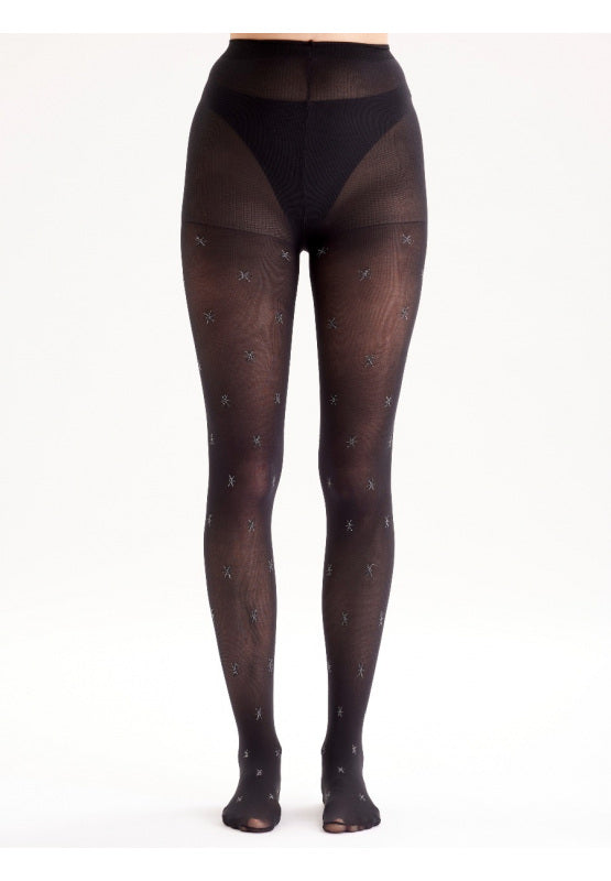 Pretty Polly All Over Star Tights - Black/Gold