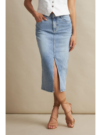 Red Button Sibelle Straight Skirt - Bleach