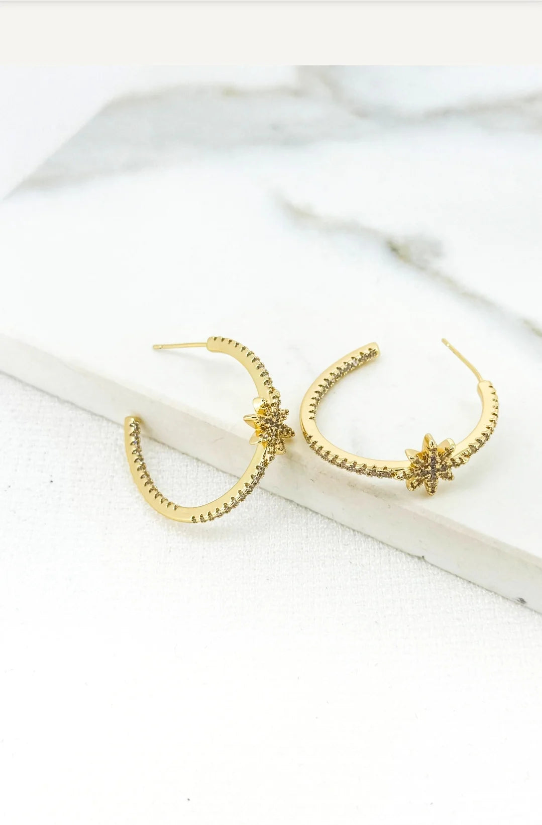 Envy Round Gold Earring With Star