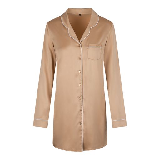 LingaDore Satin Pyjama Dress - Toast/Powder puff