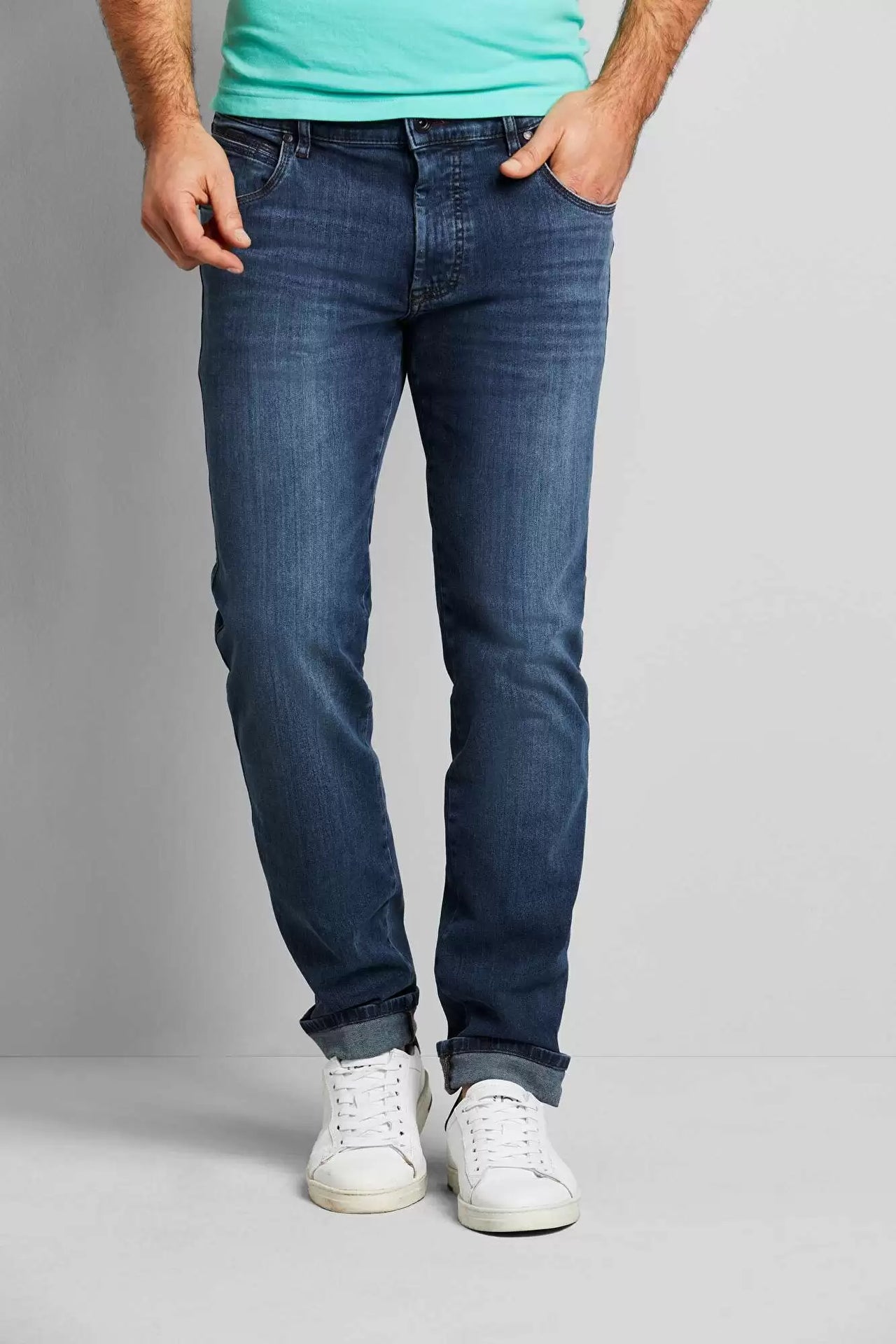 Bugatti Blue Distressed Flex City Blue Jeans