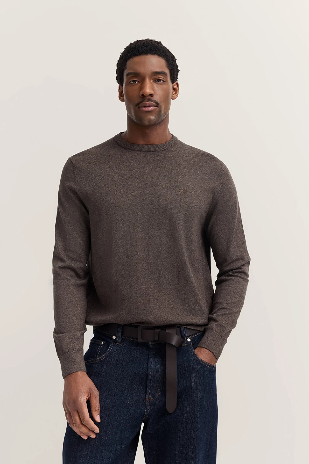 Bugatti Brown Round Neck Pullover