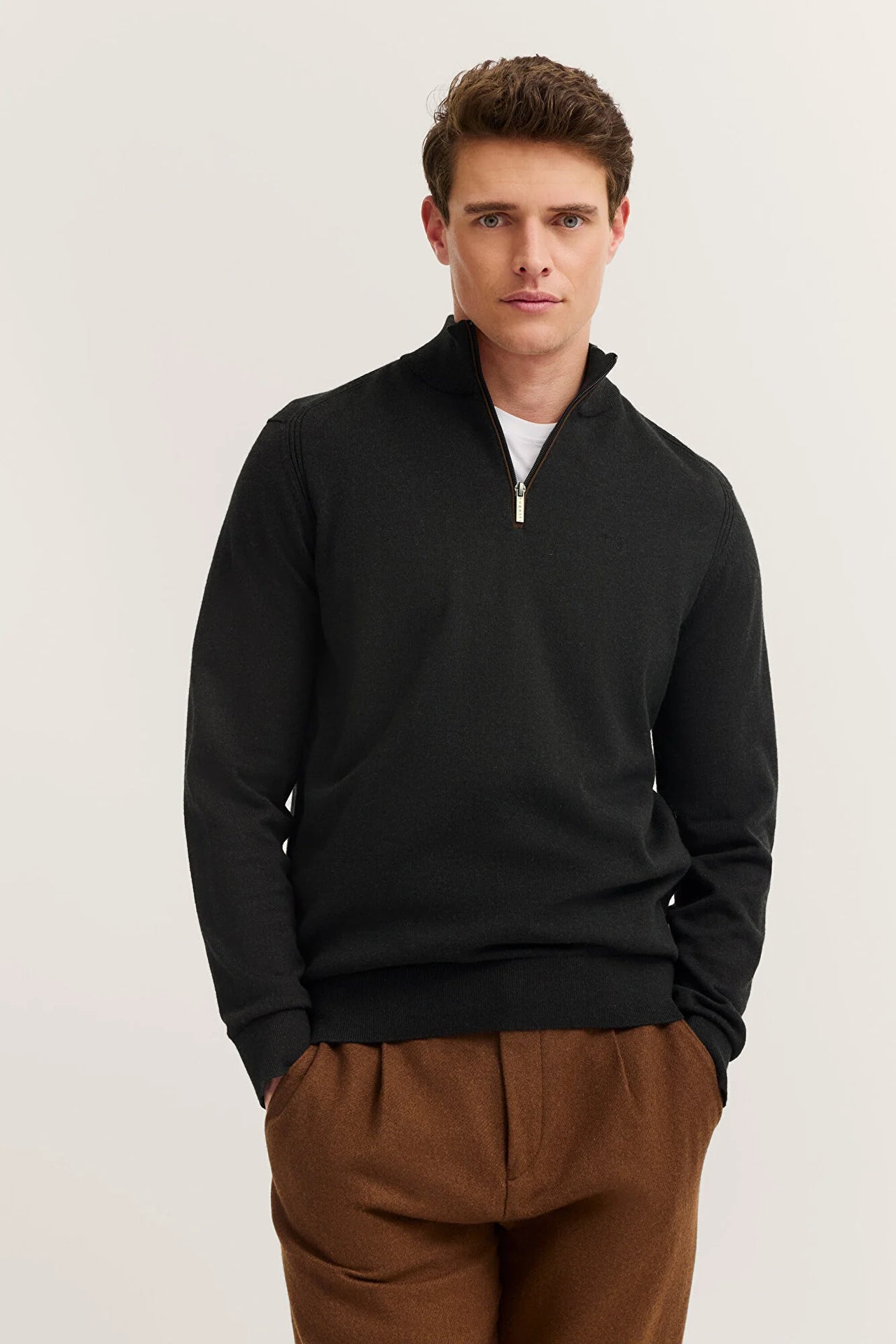 Bugatti Troyer Dark Grey Half Zip Sweater