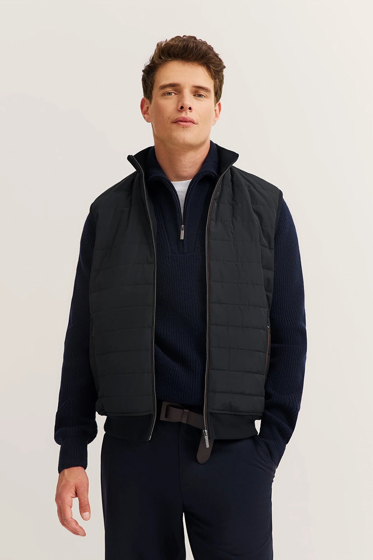 Bugatti Navy Blue Padded & Knitted Gilet