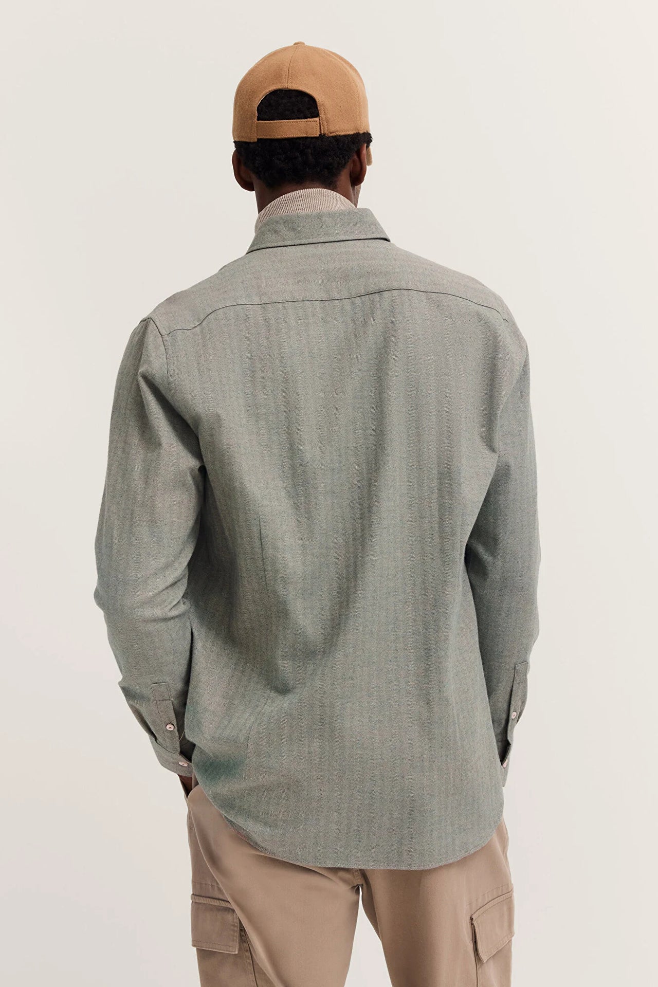 Bugatti Moss Herringbone Casual Long Sleeve Shirt