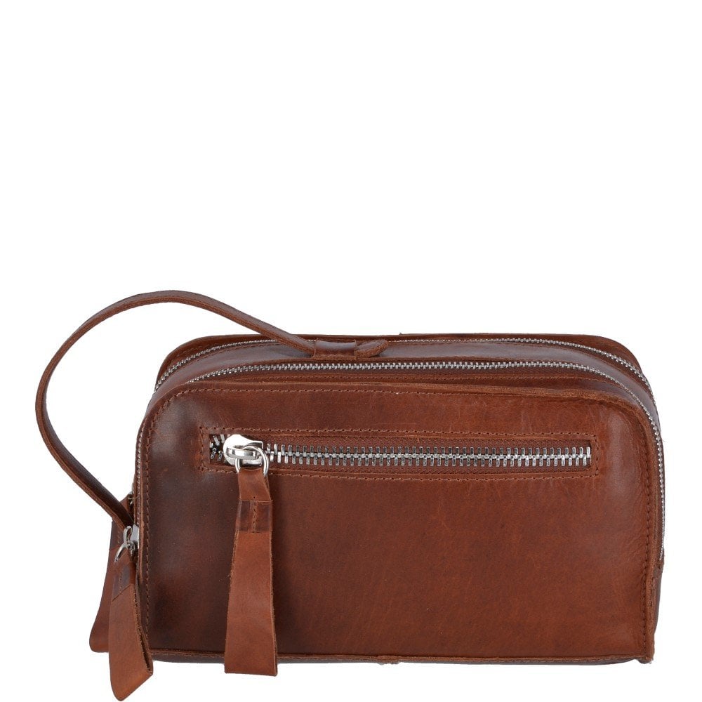Ashwood Washbag Oily Hunter Leather Brown