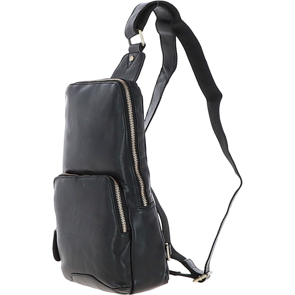 Ashwood G-39 Unisex Black Sling Bag