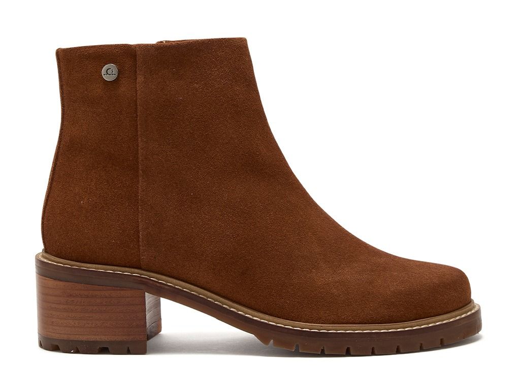Chatham Hays Tan Suede Ankle Zip Boots - Tan