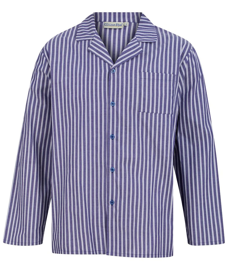 Walker Reid Woven Stripe Pyjama Set - Navy