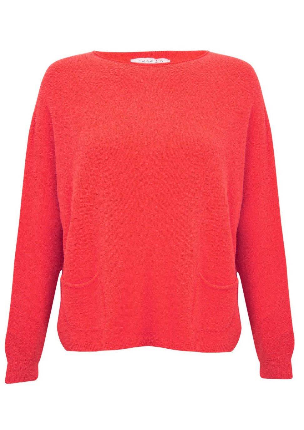 Amazing Woman Jodie Fine Knit Red Coral Jumper