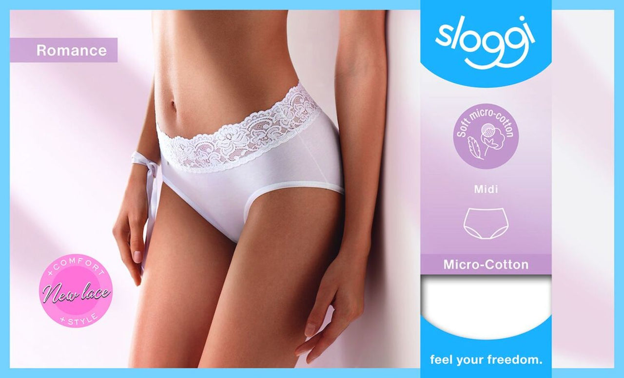 Sloggi Romance Midi White Briefs
