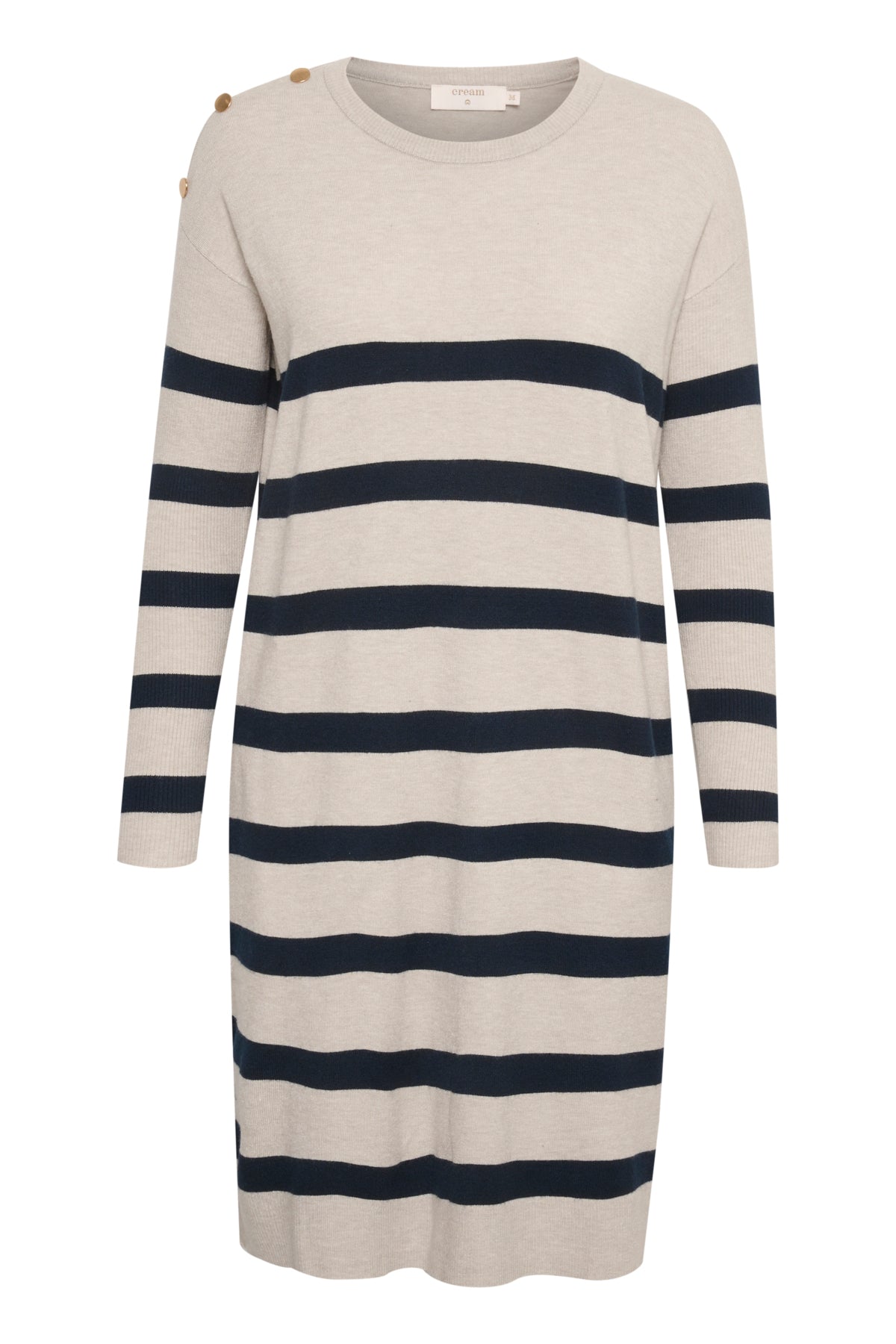 Cream DELA Short Knitted Dress - Total Eclipse Stripe