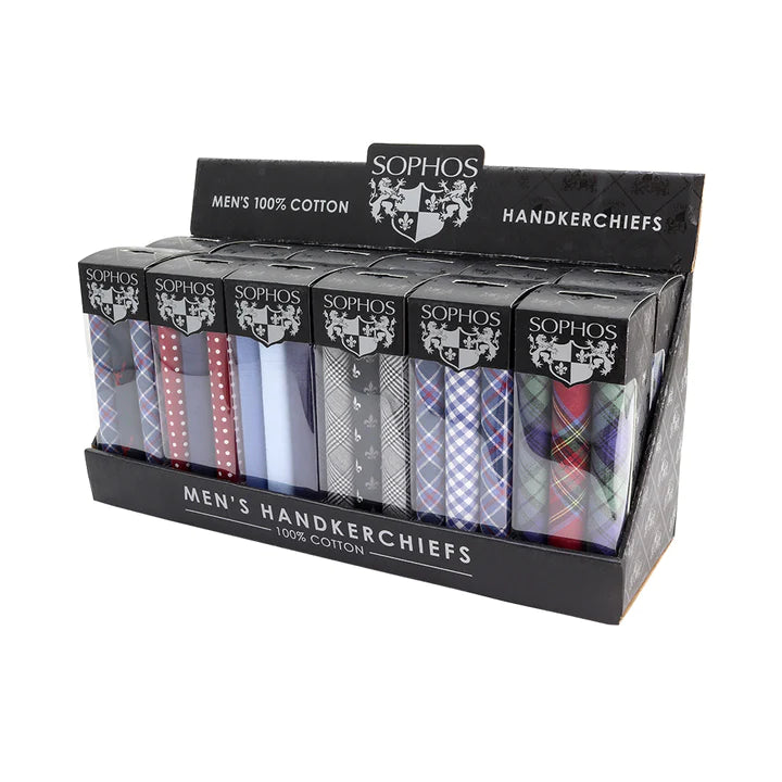 Sophos Pack of 3 Assorted Pattern Handkerchiefs