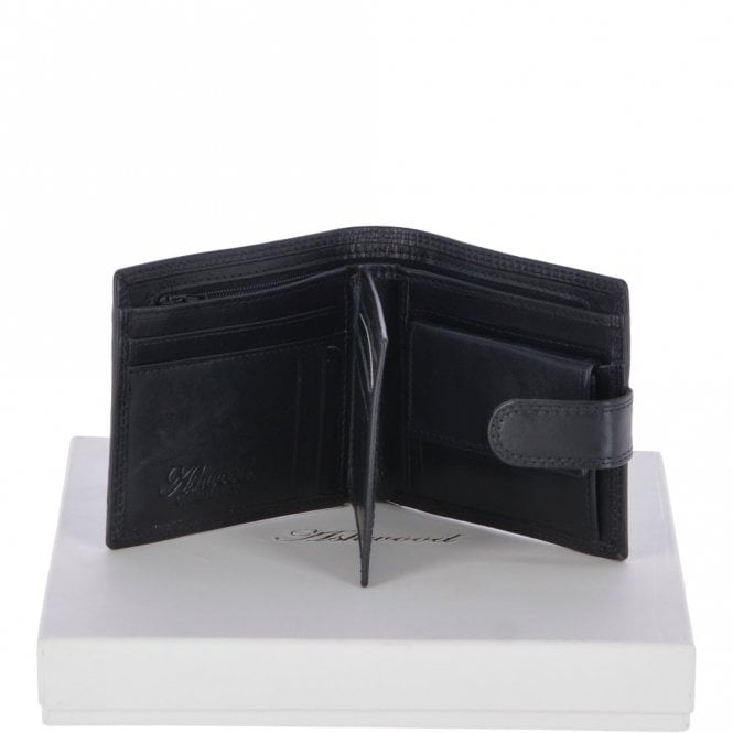 Ashwood Billfold Tab Leather Wallet Black 1258-vt