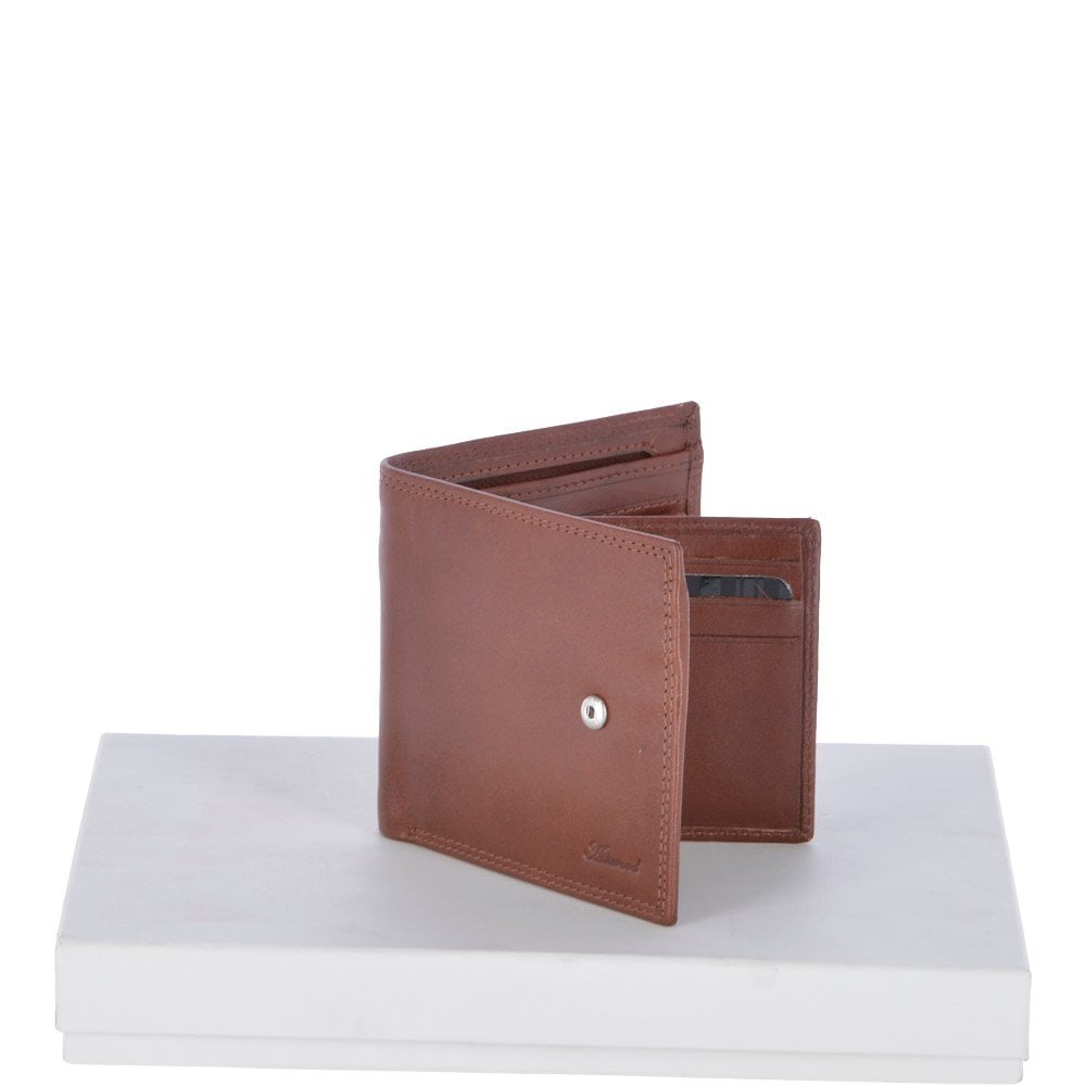 Ashwood Billfold Tab Leather Wallet Tan