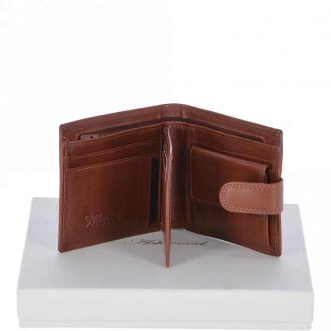Ashwood Billfold Tab Leather Wallet Tan 1258-vt