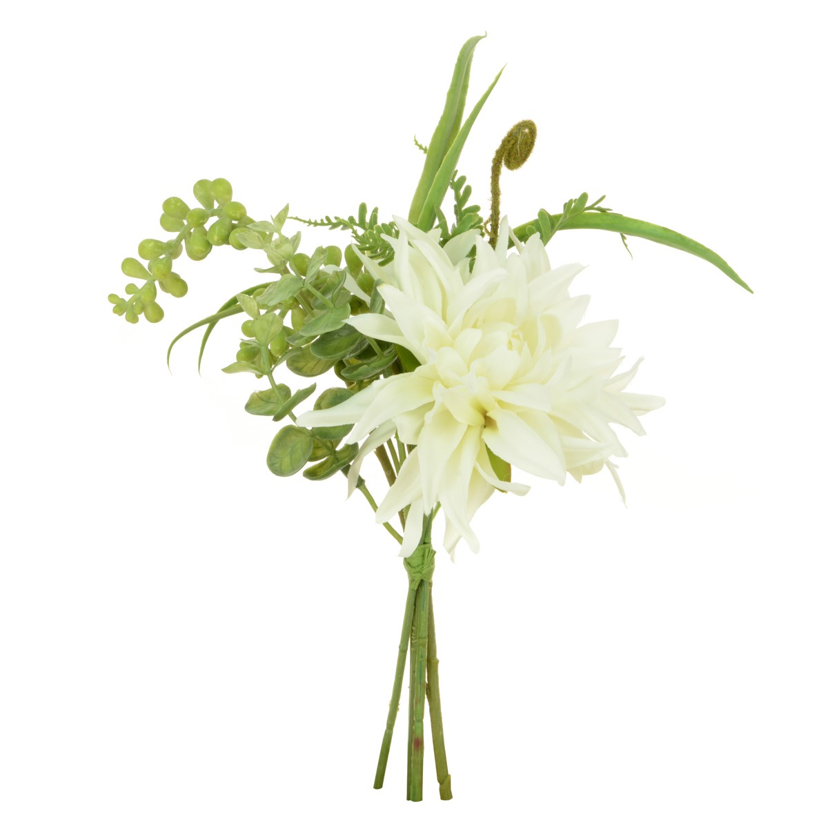 Florasilk Dahlia/Succ/Fern Bouquet - 25cm