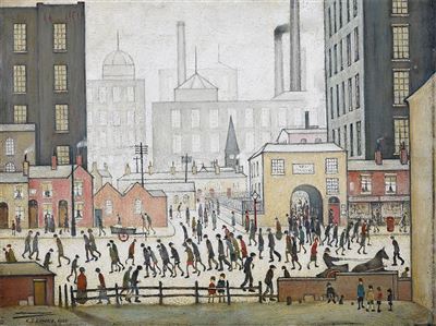 Pyramid L.S Lowry 'Coming From The Mill 1930' Canvas 30x40cm