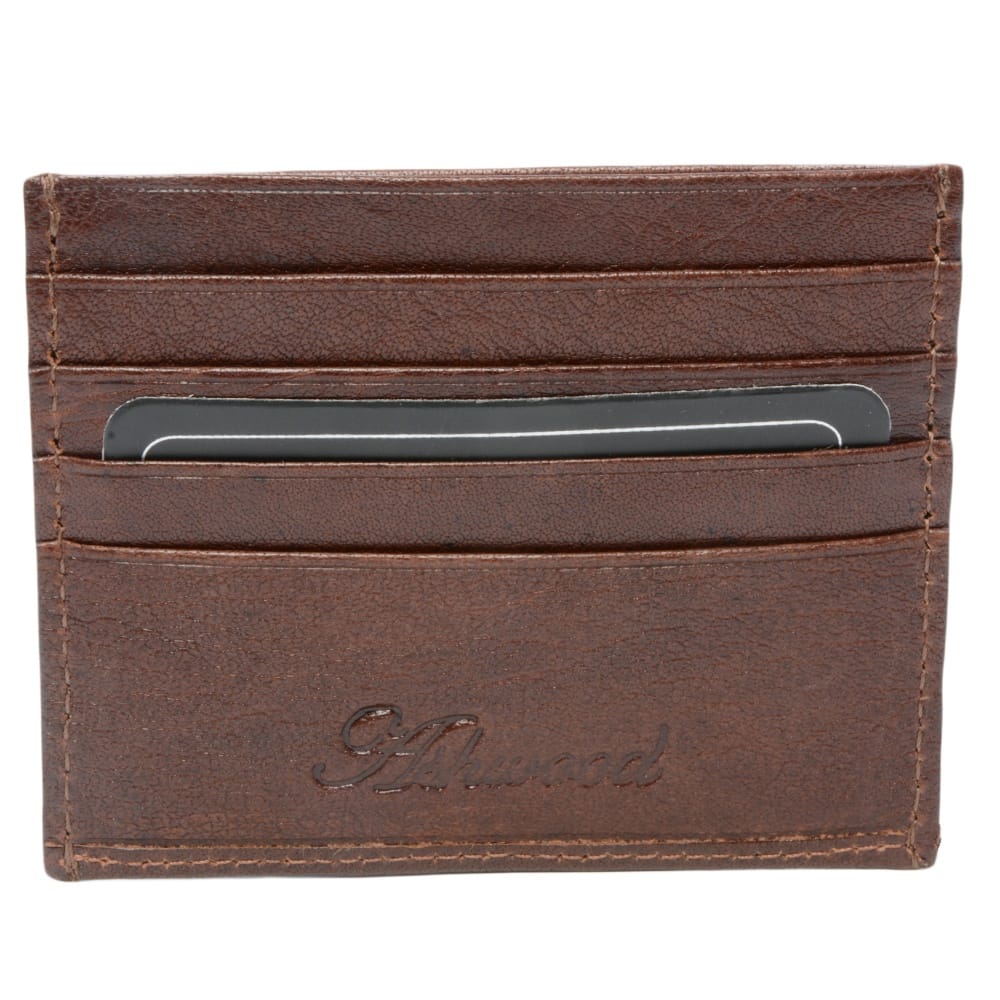 Ashwood Leather Kingston Brown Card Holder