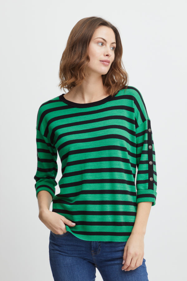 Fransa Besmock Jumper - Holly Green Mix