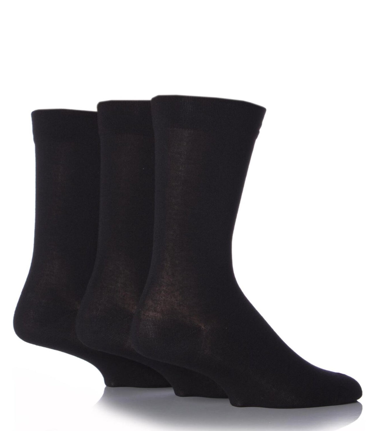 Sockshop Plain Gentle Comfort Cuff Bamboo Black Socks - Bodenhams