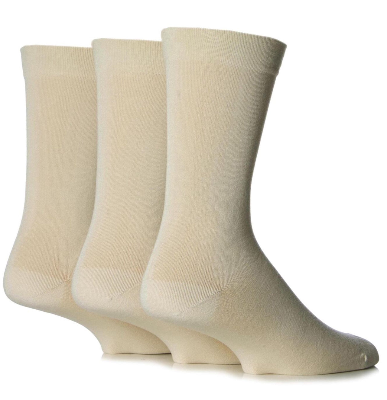 Sockshop Plain Gentle Comfort Cuff Bamboo Natural Socsk - Bodenhams