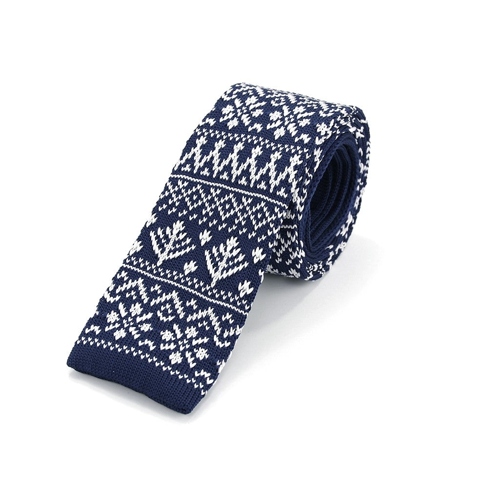 Sophos Knitted Pattern Navy Tie