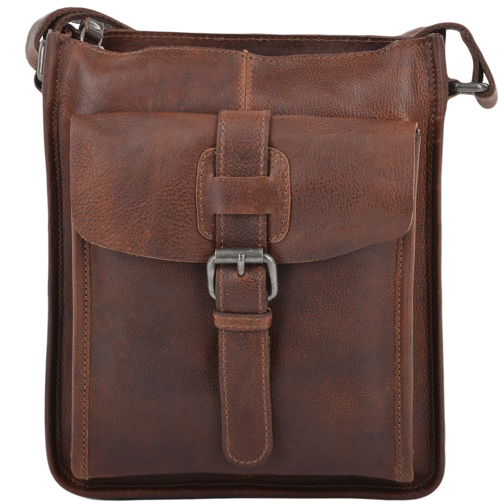 Ashwood Leather Stratford Three Pocket Small Travel Bag - Tan