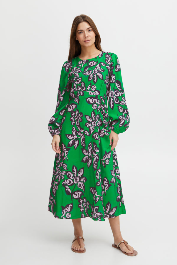 Pulz Li Dress - Green Printed