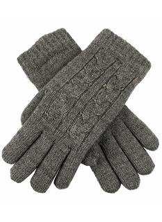 Dents Charcoal Cable Knit Gloves