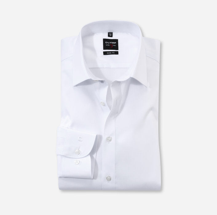Olymp Level Five Body Fit Shirt - White