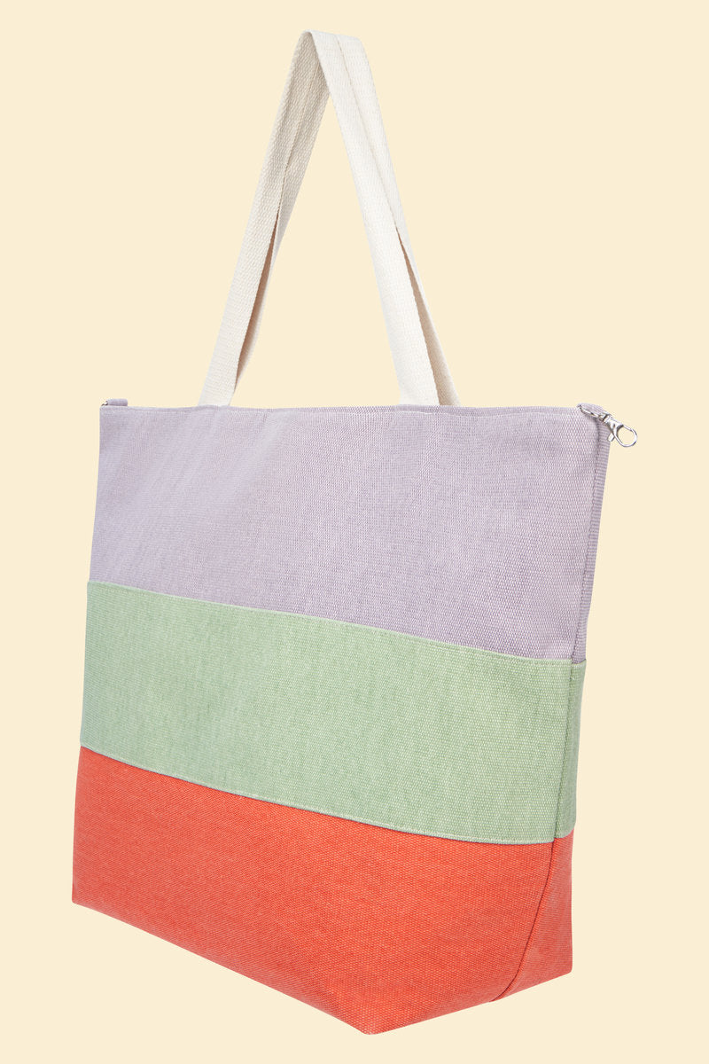 Powder Boho Beach Bag - Lilac/Sage/Tangerine