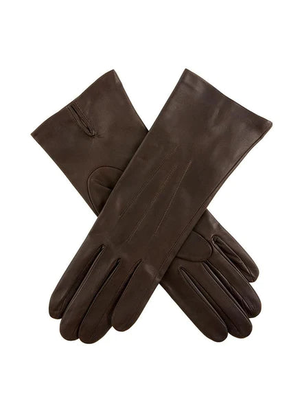 DENTS Leather Silk Lined Gloves - Mocca