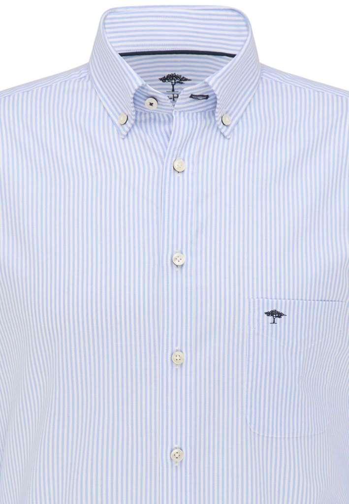 Fynch Hatton All Season Oxford Shirt - Light Blue Stripe