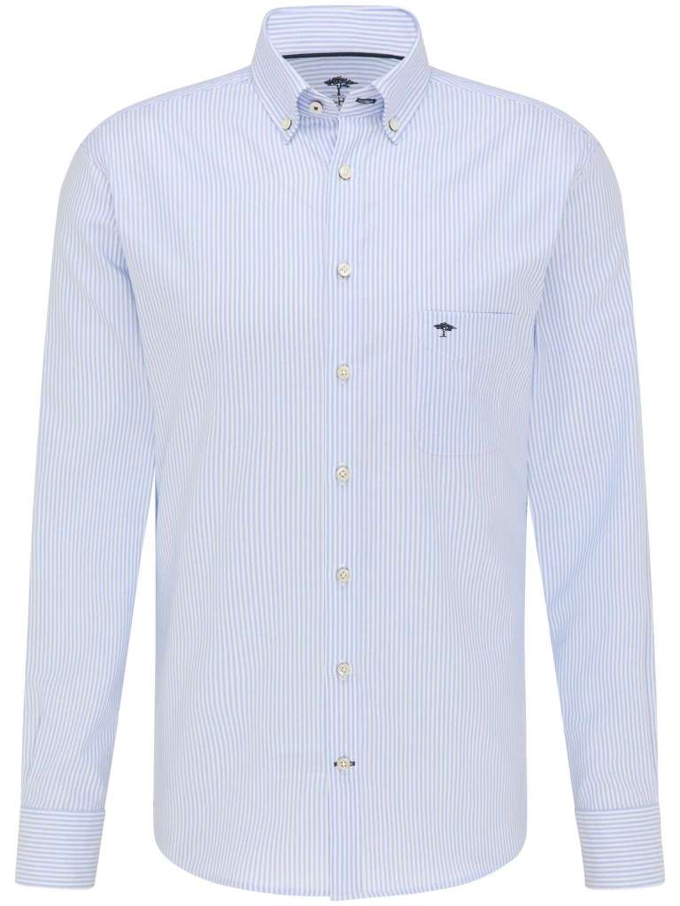 Fynch Hatton All Season Oxford Shirt - Light Blue Stripe