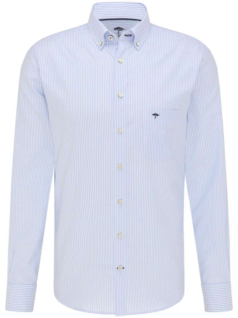Fynch Hatton All Season Oxford Shirt - Light Blue Stripe